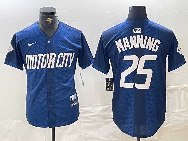 Mens Detroit Tigers #25 Matt Manning 2024 Navy City Connect Cool Base Limited Stitched Jersey